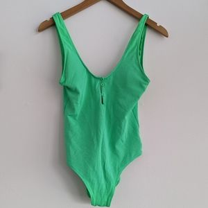Aerie Neon Green Pique One Piece Swimsuit